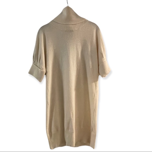 Banana Republic wool/cashmere blend short sleeve ribbon tie turtleneck NWT - Picture 2 of 5